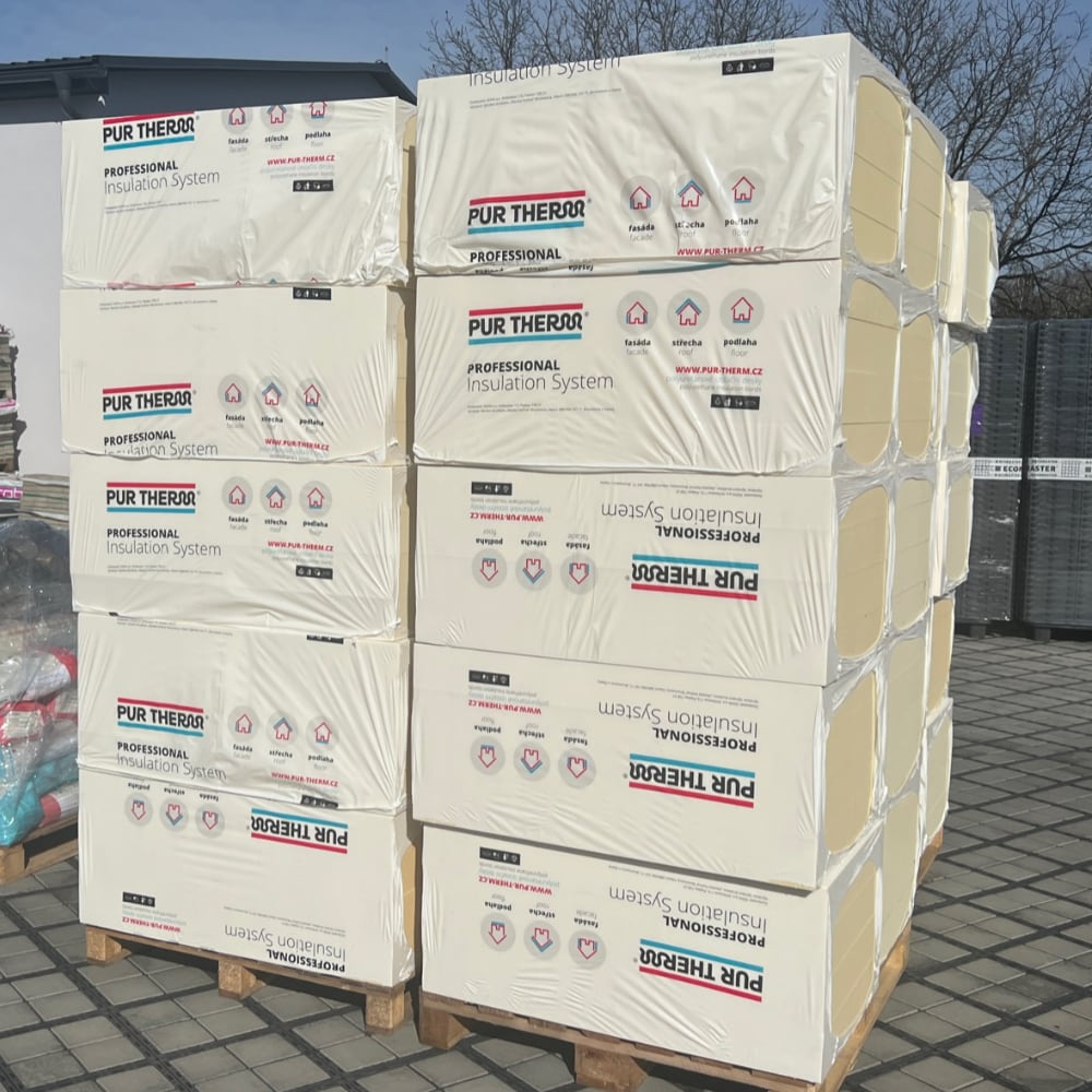 pur therm system, balíky pur desek na expedici ze skladu